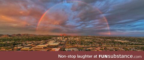Rainbow over Camelback Mountain - Phoenix, AZ [OC]