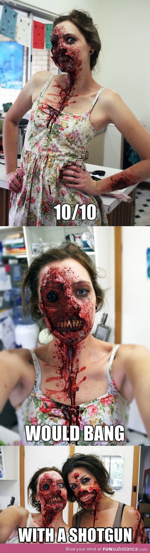 Impressive zombie makeup