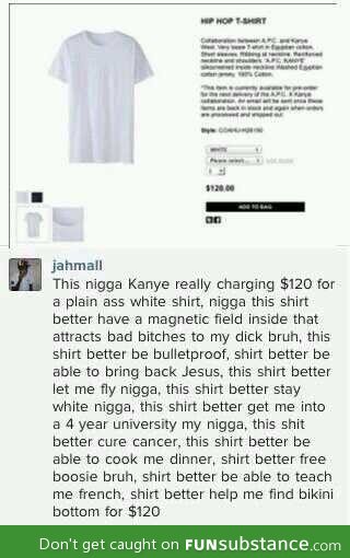 Kanye's white tee