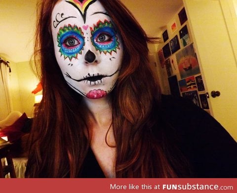 I was trying to do my first sugar skull look. What to you guys think of it?