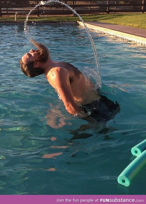 manly version of water hair flip.