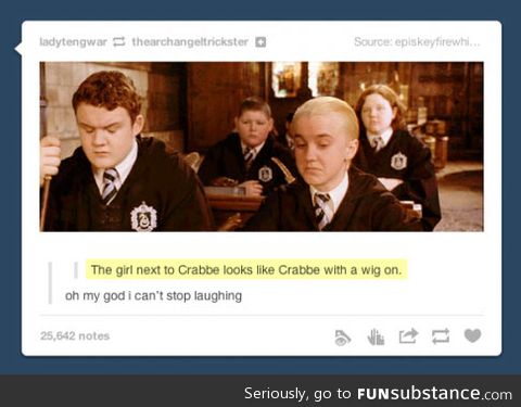 Crabbe with a wig