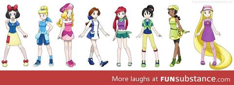 Disney princesses as pokemon trainers