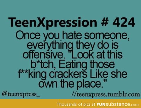 Once you hate someone ....